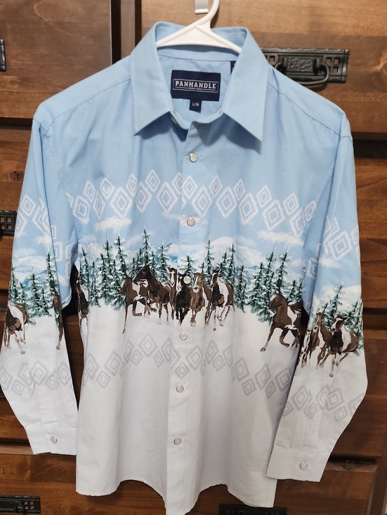 Panhandle Other - Panhandle Western Cowboy Horse Print Boys Shirt